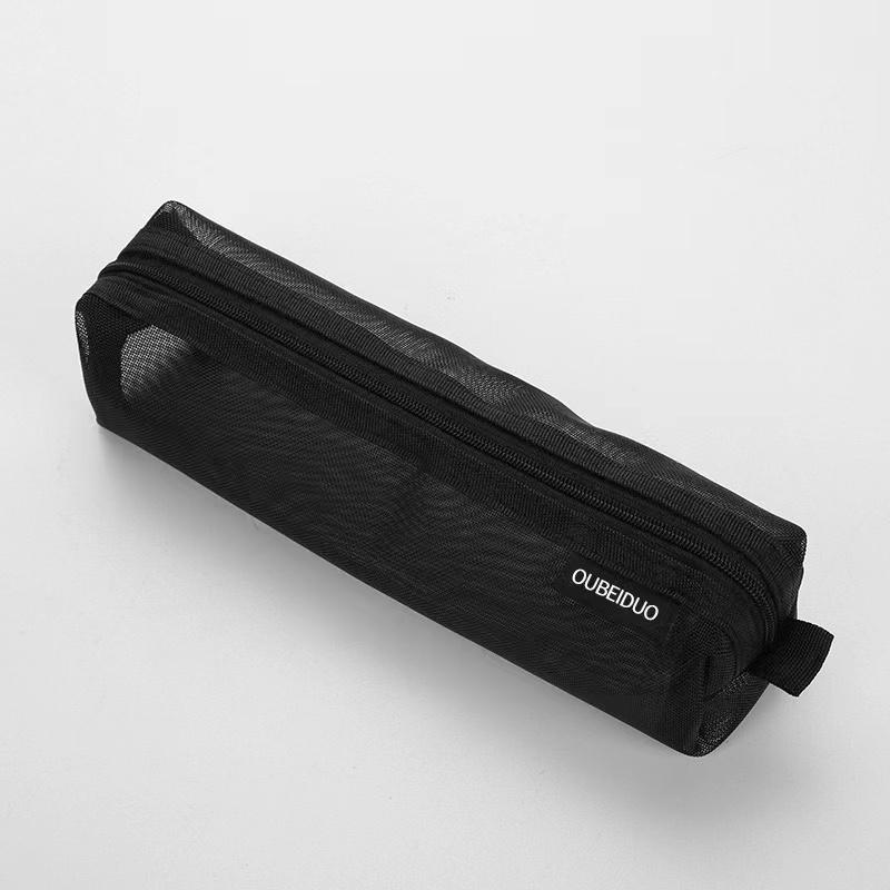 Nätpenfodral Transparent Pennpåse Söt Enkel Estetisk Väska Organizer Kontor Skolmaterial för Student Skrivmaterial