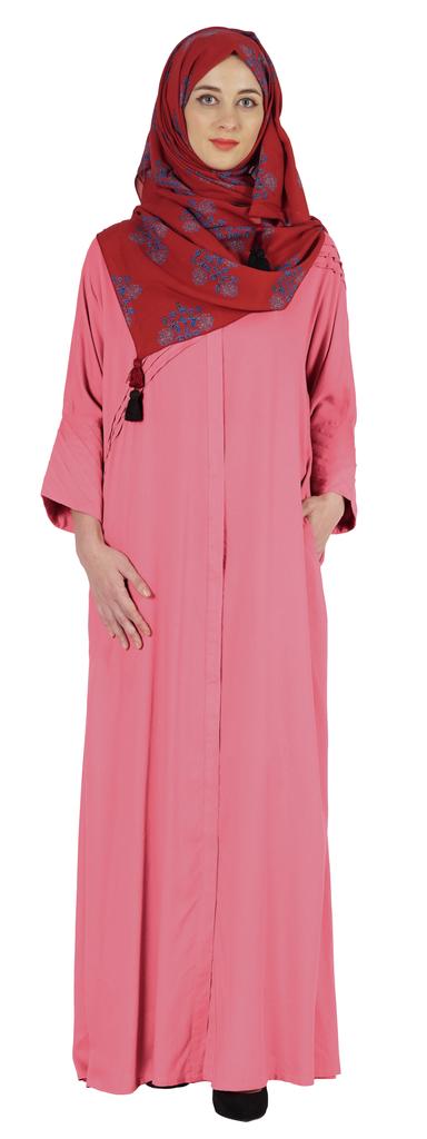 Bimba Islamic Clothes For Women Long Prayer Robe Maxi W  Printed Hijab Rayon Abaya Front Button Muslim