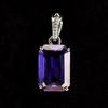 Colgante de Plata de Ley 925 de Tanzanita Púrpura Natural 22.40 Ct Gema CERTIFICADO my.pd-25-k