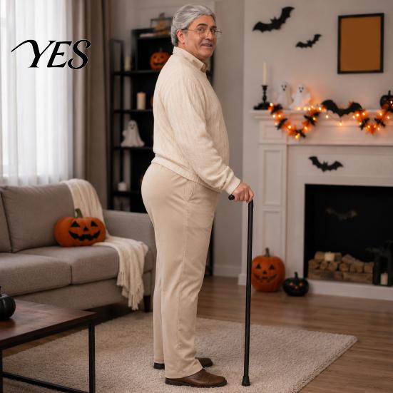 Adult Halloween Costume Accessory 2Pcs/Set Funny Prank Costume, Padded Fake Chest Ass Set with Adjustable Granny Outfit Prop Straps, Plush-Filled for