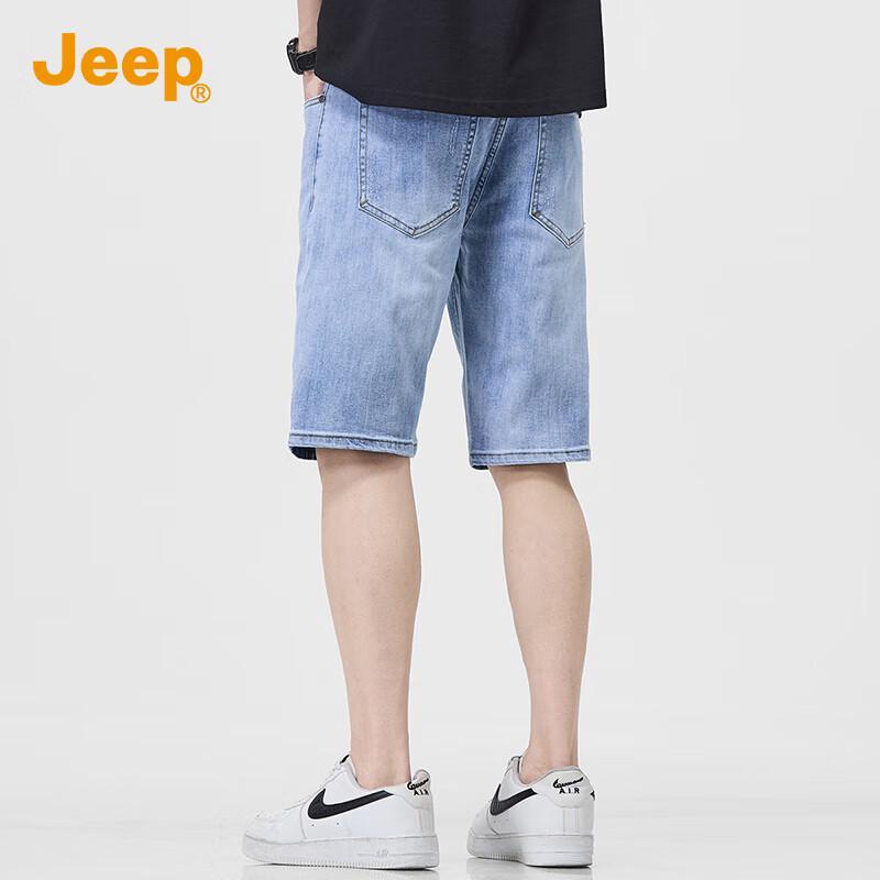 JEEP Men's Classic Straight Fit Denim Shorts