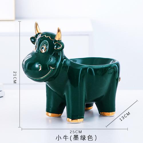 Ceramics Animal Storage Ornaments Cow/deer Key Storage Box Groceries Organize Tray Desktop Statue Crafts Decoration Furnishings