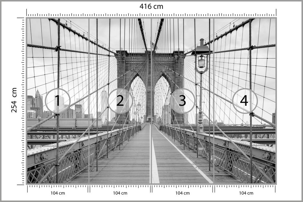 Photomural Brooklyn Bridge Washable Fleece 416x254