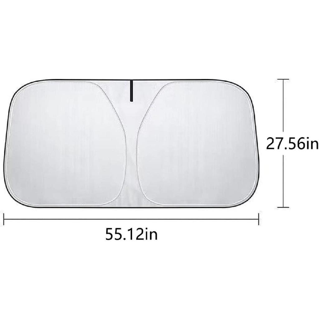 Portable Car Sunshade Summer Windshield Sunshade, Heat Insulation, Sun Protection, Foldable Double Ring Design, Universal for Cars and Suvs