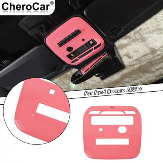 Pink ABS Front Reading Light Frame Trim Cover Decor Bezel for Ford Bronco 21+