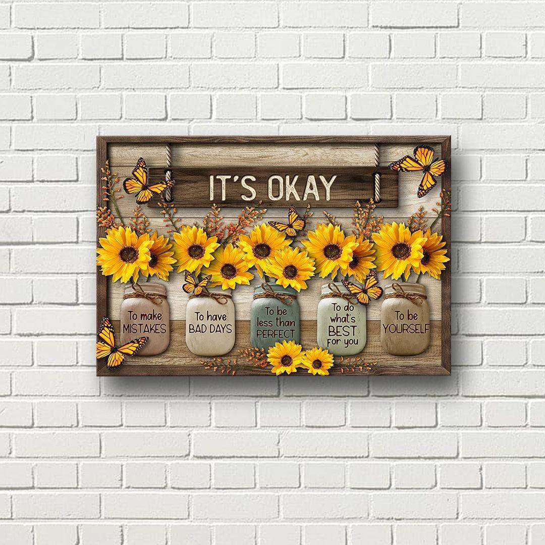 

Винтажные постеры в фермерском доме, печать «Все в порядке», душевный комфорт, вазы с цветами и бабочками, настенное искусство, холст, картина, комната, домашний декор 21x30cm No Framed