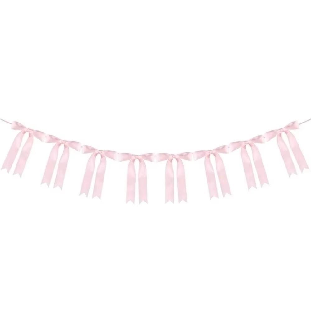 Hanging Decoration Bow Garland Banner Satin Ribbon Garland Gifts Bowknot Garland Baby Shower