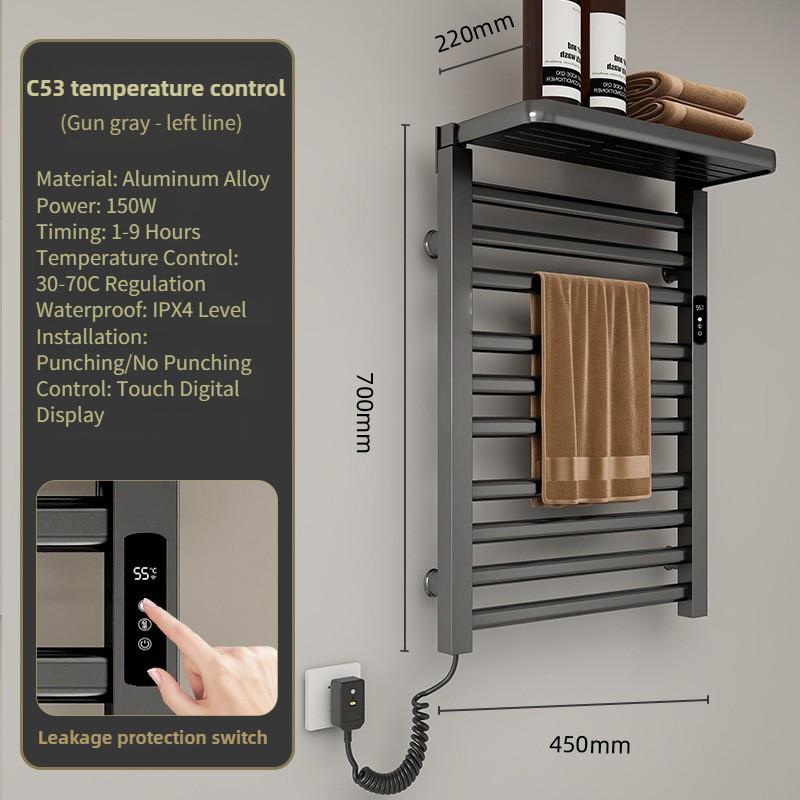 Household Intelligent Constant Temperature Drying Bathroom Towel Bar Touch Control Storage Rack Electric Towel Rack