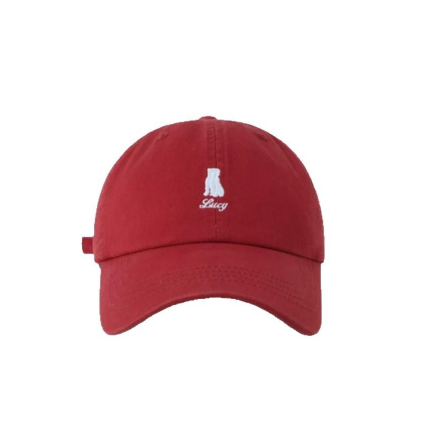 Lucky Little Dog Embroidered Baseball Cap Korean Version Soft Top Casual and Versatile Big Head Cap New Style Cap