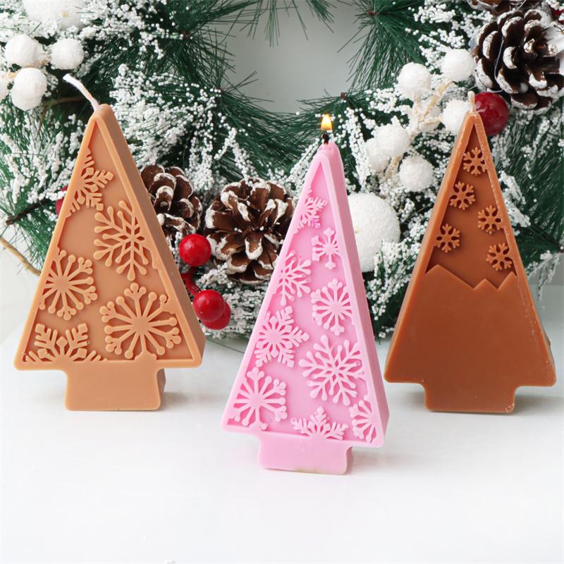 Christmas Snowflake Candle Silicone Mold DIY Christmas Tree Aromatherapy Candle Handmade Candle Mould Gift Christmas Decoration