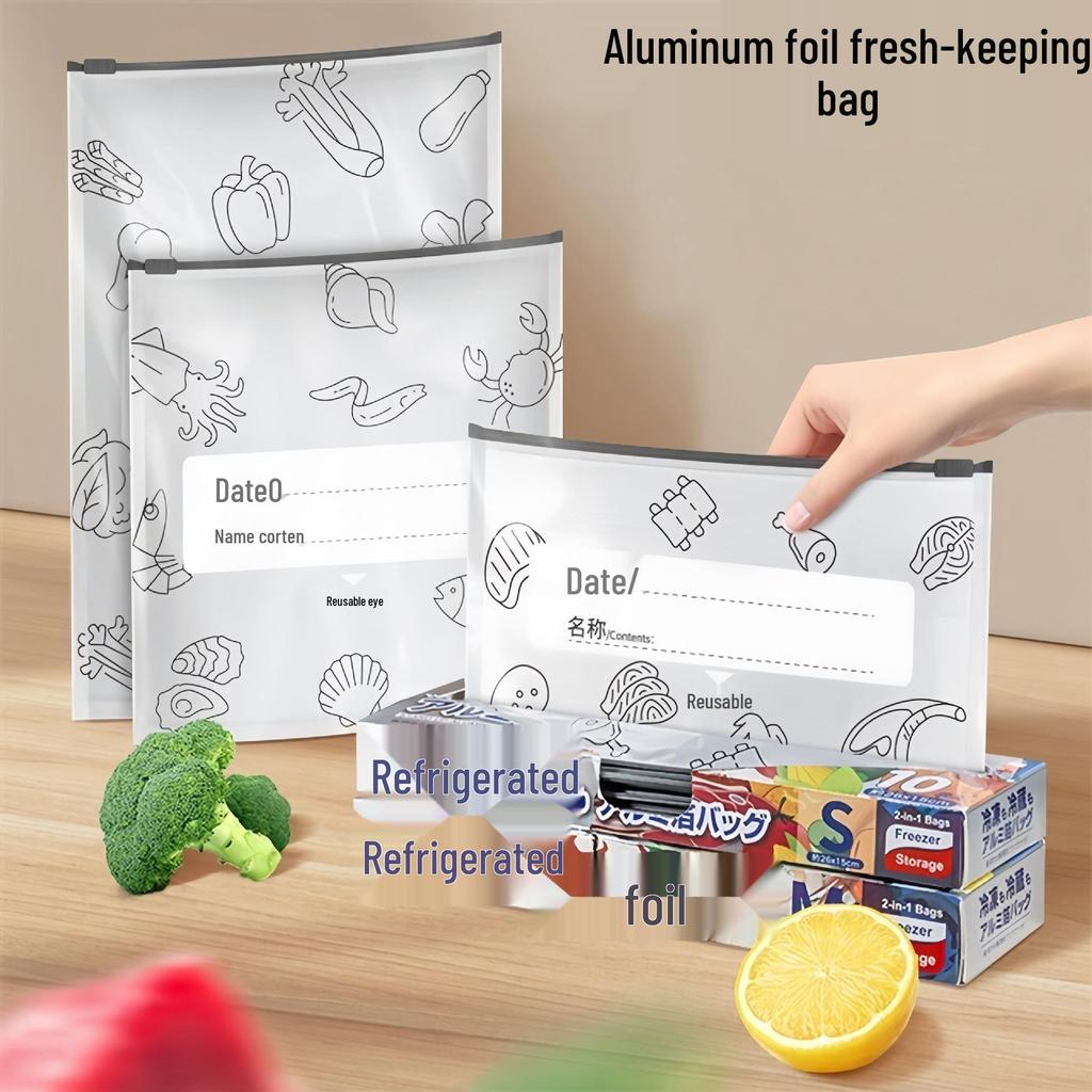 Food Grade Airtight Aluminum Foil Sealing Bag for Fresh-Keeping in Refrigerator/Freezer