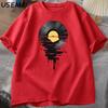 Vinyl Record T Shirt Vinyl Cool Sunset Vintage Music Lover Tee Tshirt DJ Music Teacher Tshirt Summer Cascual Cotton Graphci Tees