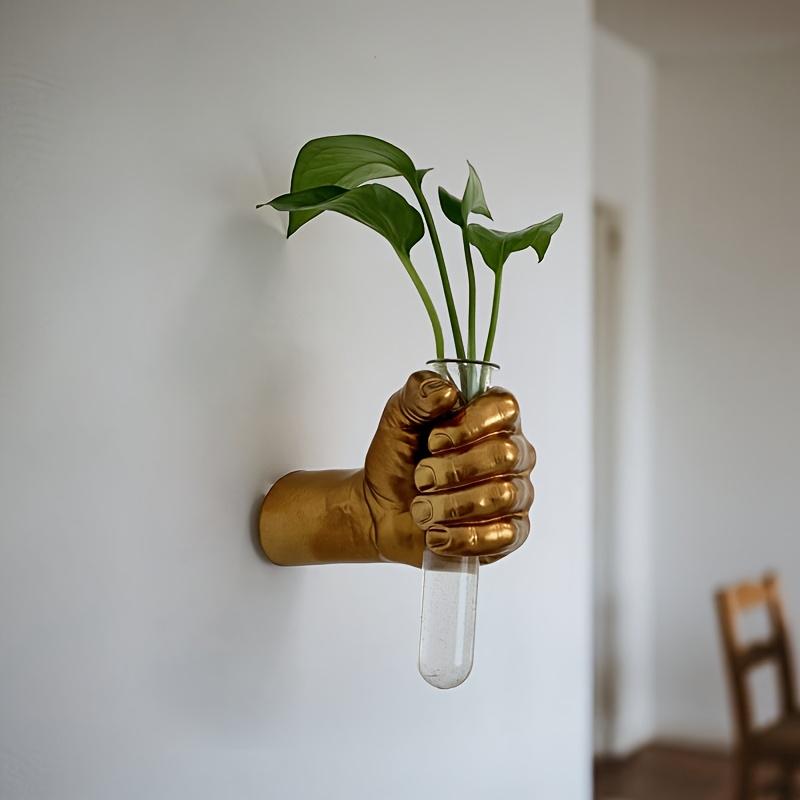 [Moderne Harzvase] 1 Stück Zeitgenössische Geometrische Harz-Wandvase | Handhaltendes Design Wandmontierter Blumenhalter für Moderne Heim- & Hoteldekoration