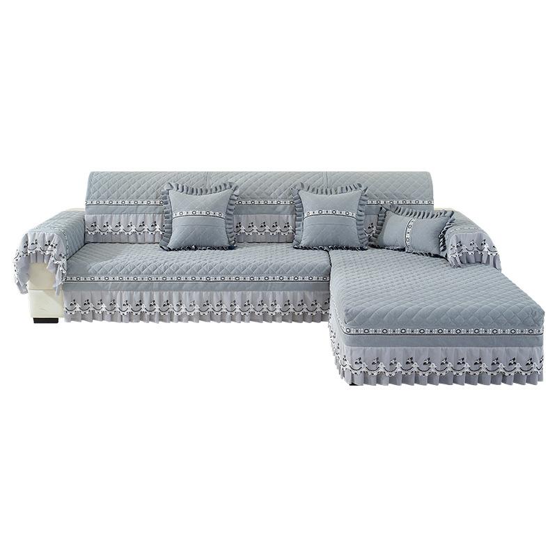 Winter Sofa Cushion Fabric Sofa Cover Cover All Inclusive, Sofa Cover Cloth Towel Quilting Process  Combination Backrest Non-slip