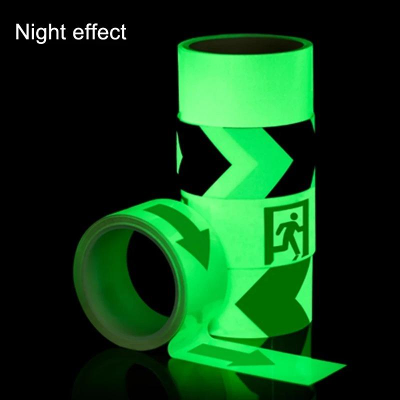 Zelená luminiscenční páska Fluorescenční reflexní samolepicí nálepky Výstražná bezpečnostní DIY domácí dekorace Festivalová párty Výstražná páska