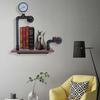 Industrial Wall Mounted Shelf – Solid Wood & Steel Pipe Floating Shelf with Water Meter & Valve – Retro Decor – 40 X 20 X 57 Cm