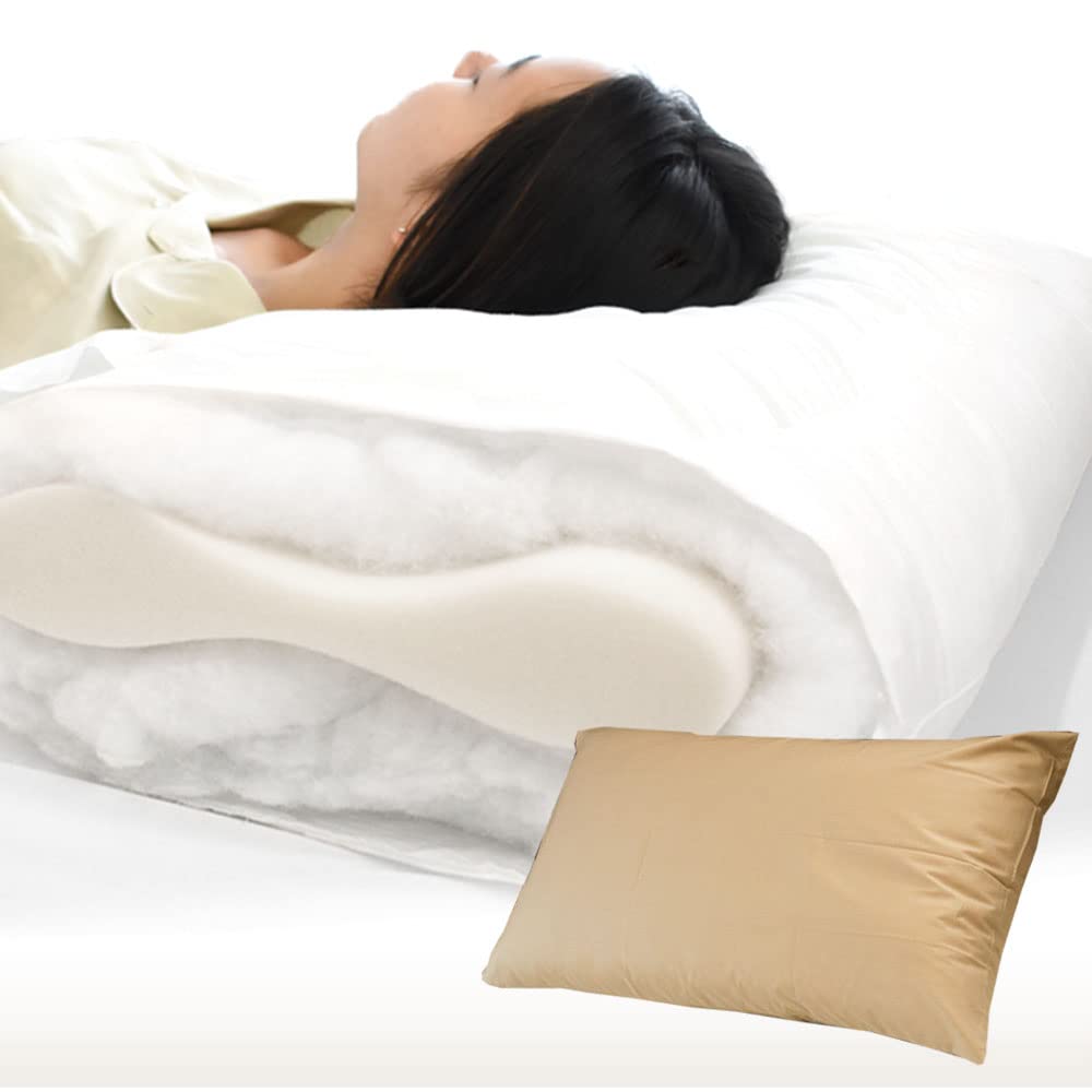 

Большая подушка (Набор Подушка + Наволочка) [Эргономичная итальянская подушка] Ортопедическая моющаяся подушка [Анна Блю] Прибл.. Подушка 75 x 45 см +