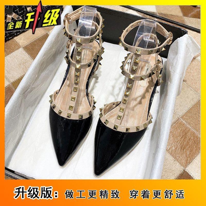 Willow nail thick heel low heel shoes versatile word with willow nail women's shoes 2025 spring and summer new fairy wind bag head sandals woman