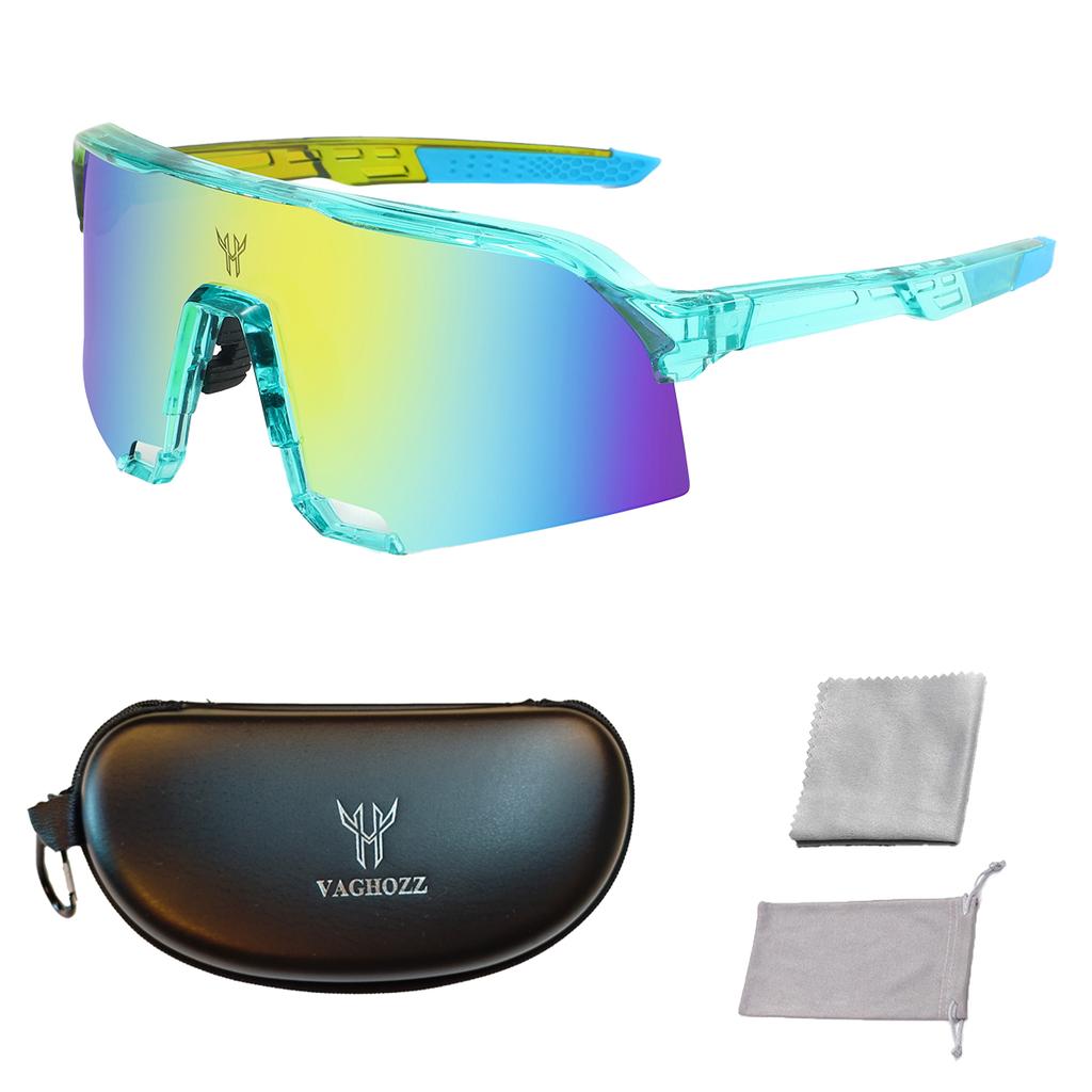 VAGHOZZ Unisex UV400 Sports Sunglasses MTB Cycling Eyewear Outdoor Bicycle Goggles with Box for Men And Women