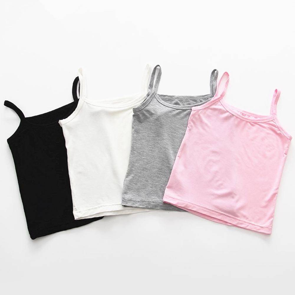 Kids Girls Solid Color Camisole Sleeveless Top
