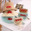 Baby Wavy Edge Wide-brim Straw Hat, Girl's Sweet Bag Hat Set, Parent-child Summer Vacation, Beach Bucket Hat