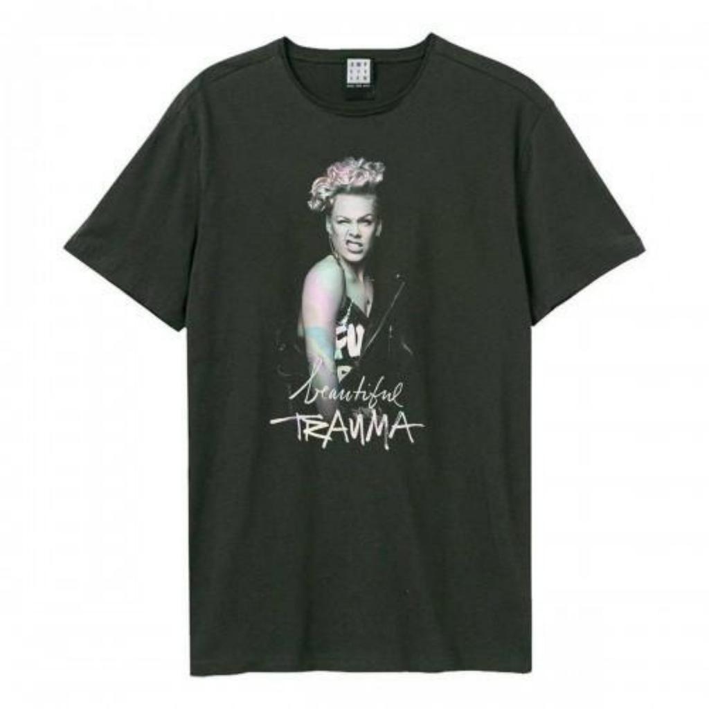 Amplified Unisex Adult Beautiful Trauma P!nk T-Shirt