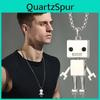 Cool Titanium Steel Robot Necklace For Men And Women With Hip Hop Punk Street Style