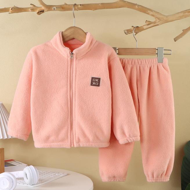 Winter Kinder Hauskleidung Warmes Set, Zweiteiliges Set für Jungen und Mädchen