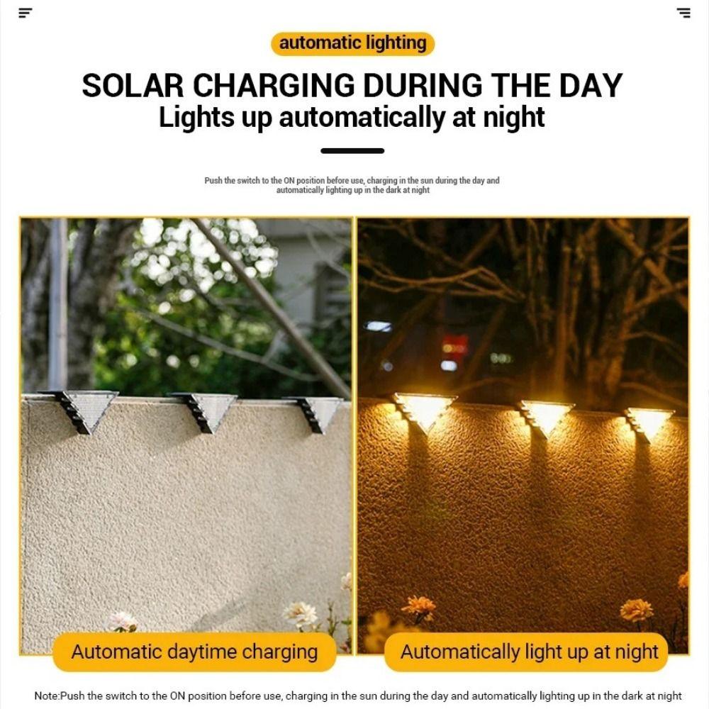 White/Warm Light Outdoor Solar Step Lights Landscape Light Terrace Guardrail Decoration