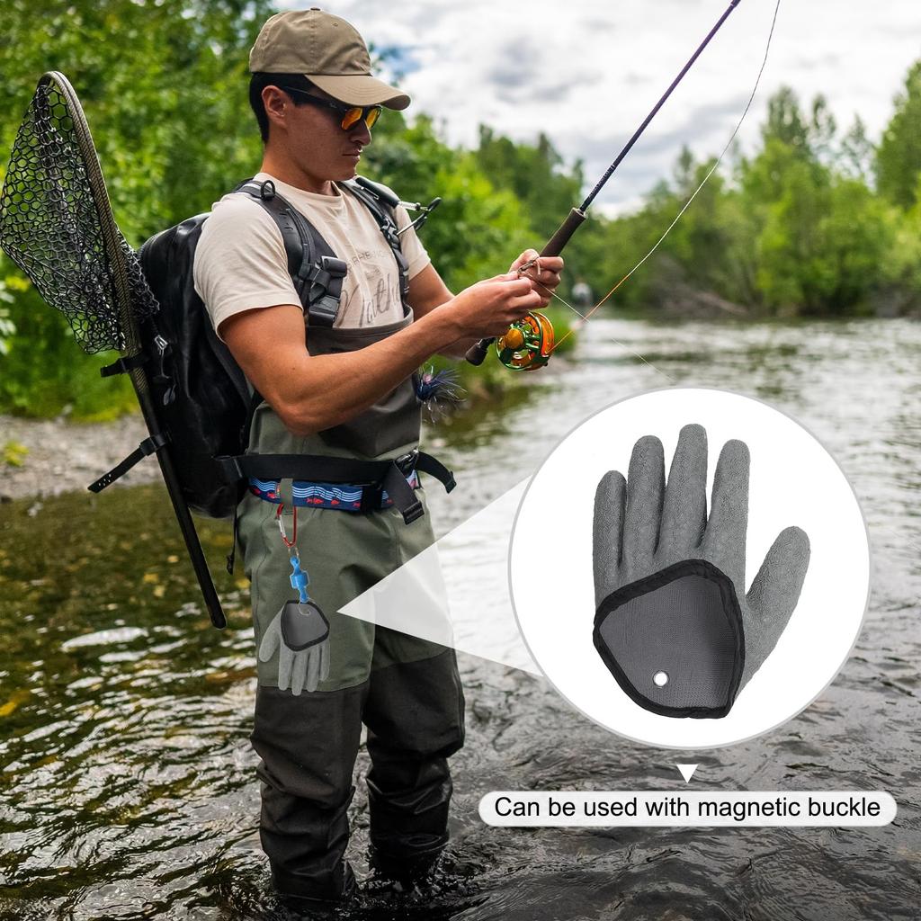 PATIKIL Men's Fishing Gloves, Professional Fisherman's Fish Catching Gloves, Non-Slip, Puncture-Resistant, Waterproof Filleting Gloves for Catching