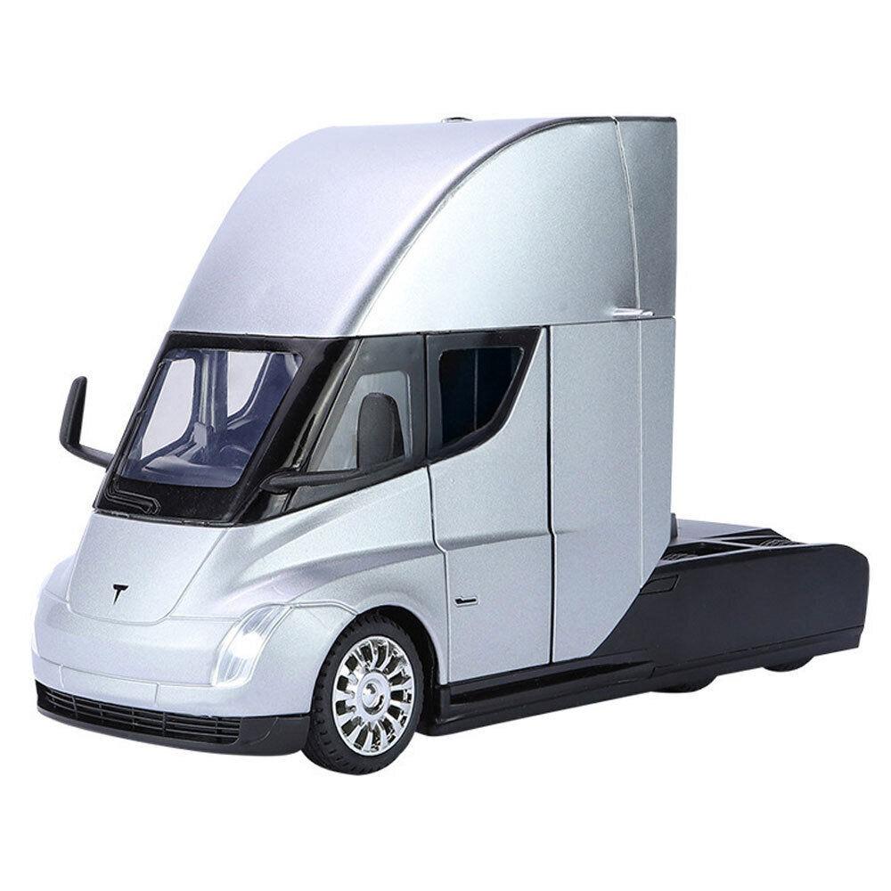1/32 Tesla Trailer The Cast Model Car Toy for Kids Boys Collection
