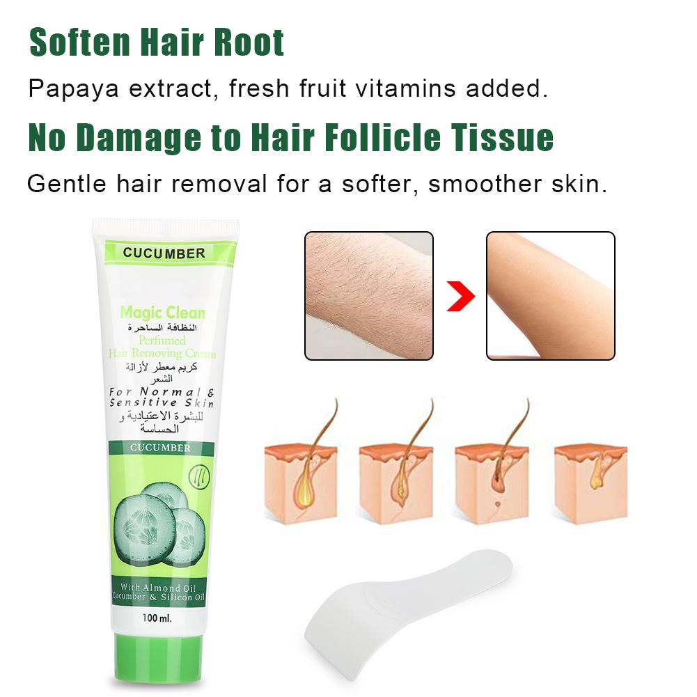 100g Unisex Cucumber Moisturizing Hair Removal Cream Natural Gentle Depilatory Cream