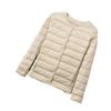 New light and thin down jacket women's round neck warm liner short large size jacket autumn and winter women's clothing collarless