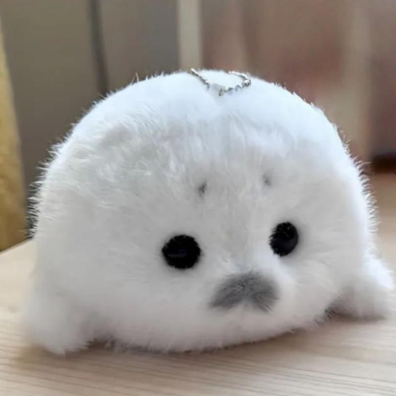 Мультяшный Милый Плюшевый Брелок Тюлень Белый Тюлень Подвеска Модный Мягкий Брелок Украшение для Подвешивания на Рюкзак Рождественский Подарок