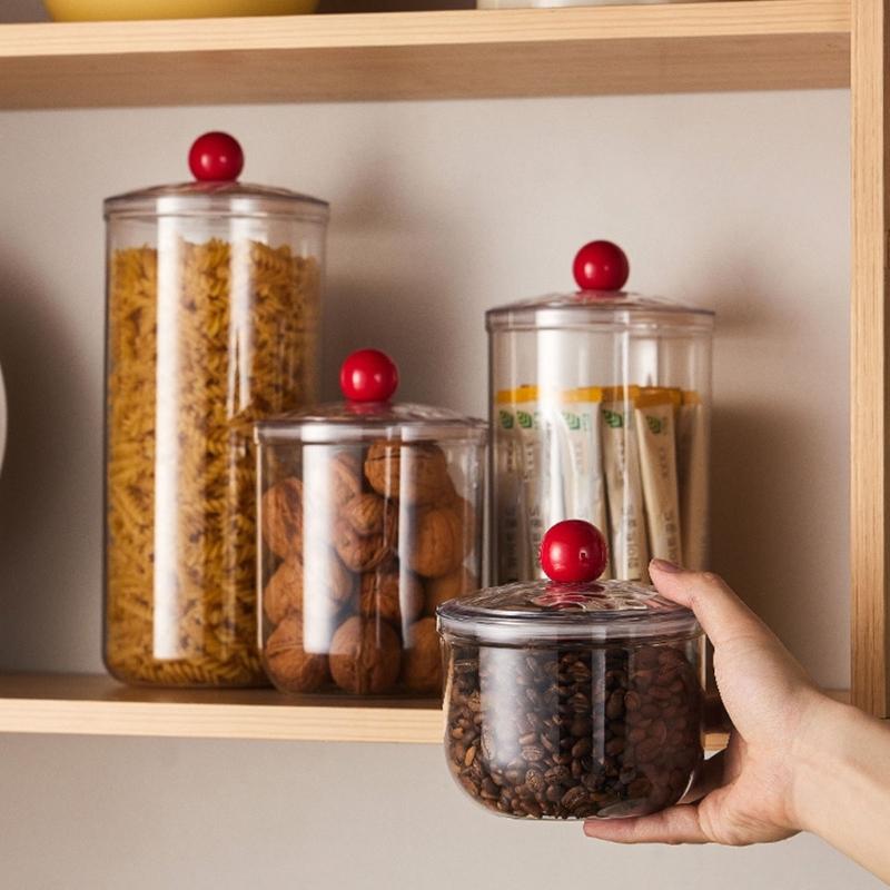 Plastic Airtights Coffee Bean Storage Jar With Easy Open Lid Leakproof Designs for Kitchen Organization