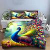 Radiant Peacock Elegance Unfolded Bedding sets Duvet covers Pillowcases(1* Duvet Cover 2* Pillowcases without duvet insert)