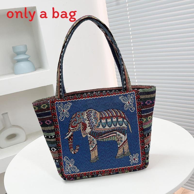 Ethnic Embroidered Handbag For Women With Canvas Material And Zipper Closure For Daily Use