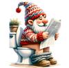 5D DIY Diamond Painting New 2024 Diamond Embroidery Gnome On The Toilet Newspaper Mosaic Jewelry Cross Stitch Home Decoration