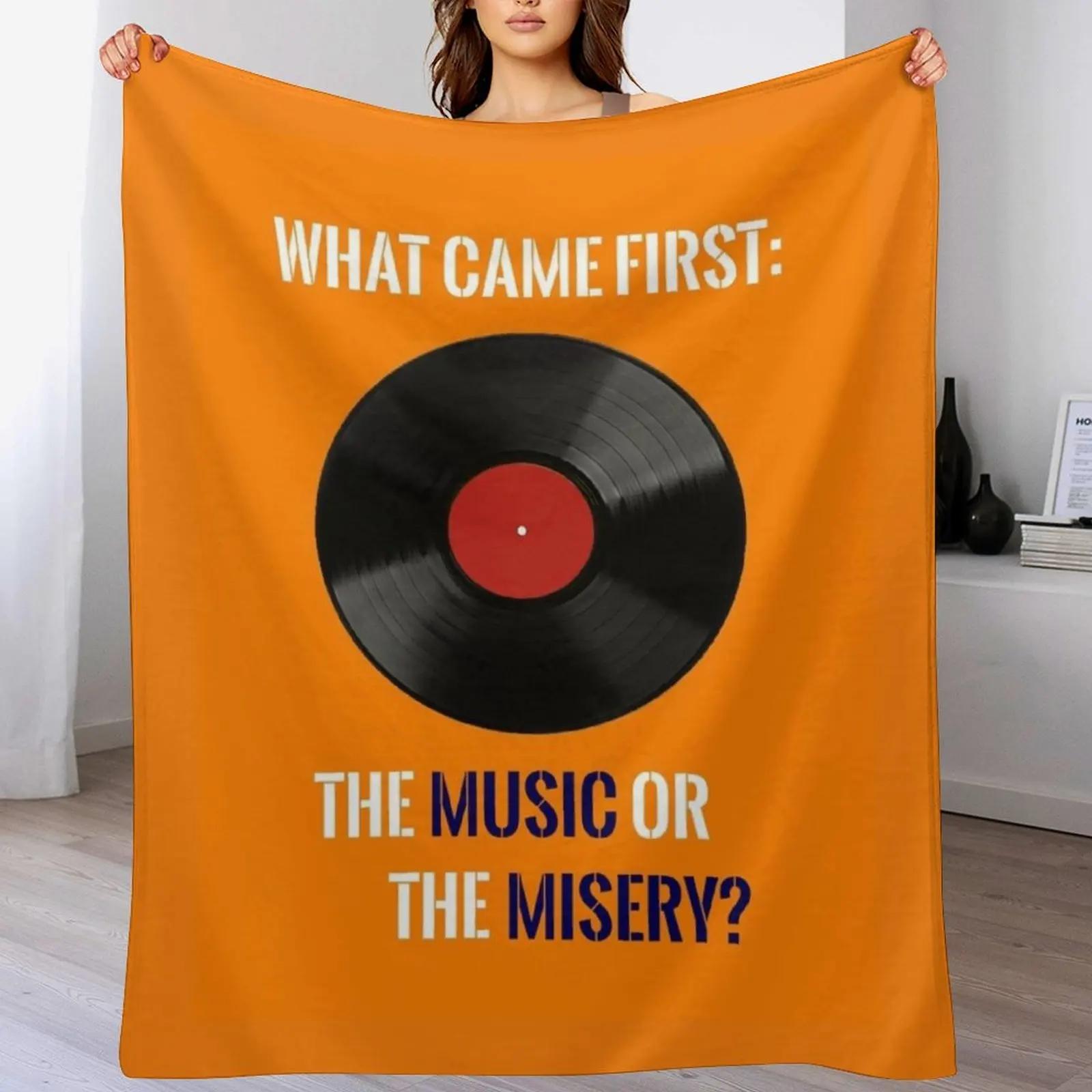 

What Came First The Music or The Misery High Fidelity Quote Throw Blanket Warm Comfortable Blanket for Office Napping 102x76cm(40x30in)