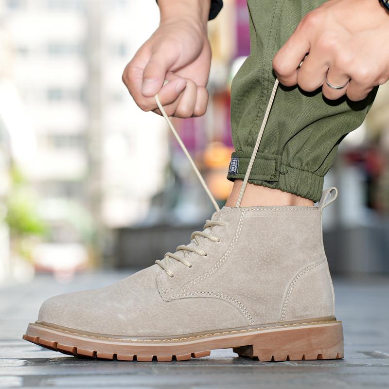 Mocka Vinter Herrstövlar Vintage Arbets Kängor Mode Snörning Casual Handgjord Kvalitet Casual Brittisk Stil Desert Boots