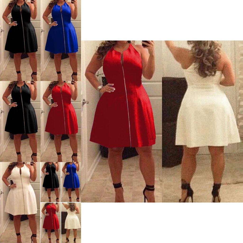Moda L-6xl Plus Donna Scollo a Barca Abito Corto Mini per Cocktail Serata Festa Stile Elegante