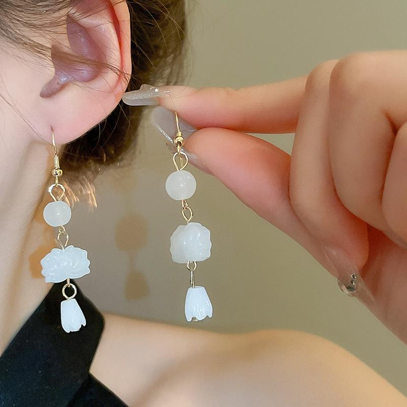 

Round zircon earrings exquisite elegance temperament ear hook high-end simple earrings