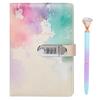 Cobalt Planet Lockable Diary for Girls, A5 Size, with Combination Lock and Ballpoint Pen, Secret Notebook Gift (Marble A)