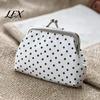 Retro Polka Dot Purse Women Coin Purse, Printing Mini Lightweight Pouch, Pocket Size Compact Storage Kiss Lock for Coins Earrings Hair Ties