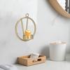2pcs Wall Mounted Round Metal Candle Holder Golden Geometric Candle Sconce  Bedroom Wall Decor