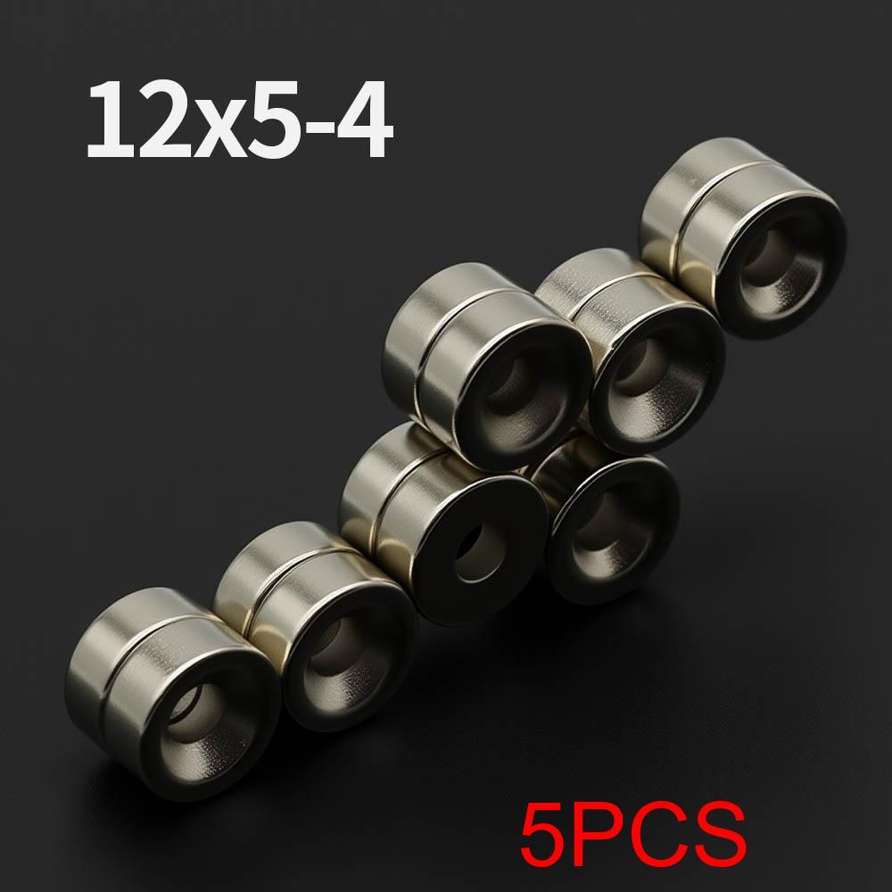 

12x5-4mm Powerful Neodymium Magnet N35 NdfeB Permanent Magnetic imanes Round With Holes Super Strong Fridge Magnets DIY