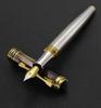 Xezo Master Pearl Fine Point Fountain Pen Crafted from Solid 925 Sterling Silver with Black Mother of Marine 18K Gold Origin. Plated.