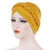 Forehead Cross Turban Bonnet For Women Pure Color Cotton Braid Inner Hijabs Indian Wrap Hijab Underscarf Caps Muslim Headdress