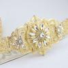 Vintage Turkish Caucasus Women Belt Gold Color Crystal Slavic Bridal Jewelry Adjustable Length