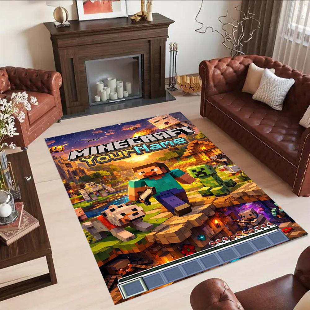 Minecraft 41 Personalized Name Floor Rug Office Rug Suitable for Dining Room Foyer Kitchen Study room Antislip Carpet Decorate Offices
